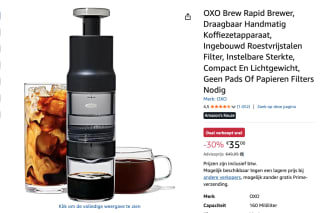 Koffiemaker OXO Rapid Brewer Zwart 0,5 L voor €35 bij Amazon