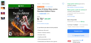 Tales of Arise Xbox por $80 | Mercado Libre