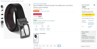 Steve Madden Cinturón de piel reversible para hombre por $285 en Amazon