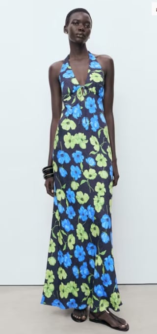 Vestido cuello halter estampado floral por 19.99€