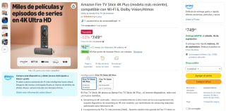 Amazon Fire TV Stick 4K Plus (modelo más reciente) por $749 en Amazon