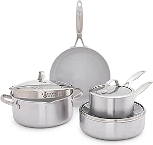 GreenPan Venice Pro Tri-Ply pannenset 7-delig voor €70 bij Amazon