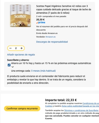 Scottex Papel Higiénico Sensitive 84 rollos por 22,33€