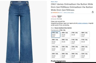 ONLMADISON High waist Wide leg fit Jeans voor £20 bij Amazon