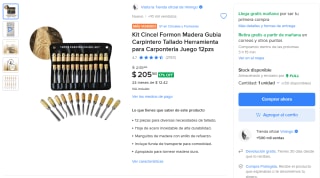 Kit 12 Cinceles Madera por $206 | Oferta Mercado Libre