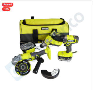Pack 3 outils R18CK3-242S RYOBI 5133006572 à 265,41€