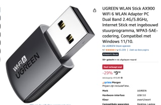 UGREEN WLAN Stick AX900 WiFi 6 Adapter voor €19,98,99 bij Amazon
