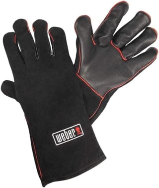 Weber 17896 Leather BBQ Glove, Black, 2 Count (Pack of 1)