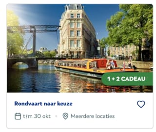 1+2 gratis op geselecteerde rondvaarten met de Vriendenloterij VIP