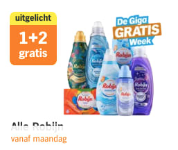 Alle Robijn 1+2 gratis bij de AH