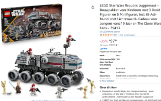 LEGO® Star Wars: The Clone Wars™ Republic Juggernaut voor €97,48 bij Amazon