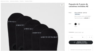 Pack de 5 Pares de Calcetines Invisibles por $144 | American Eagle