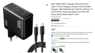 INIU 100W USB C Charger, PD GAN 3-Poort voor €18,86 bij Amazon