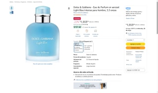 Perfume Dolce & Gabbana Light Blue Intense 100ml por $1,553 | Amazon