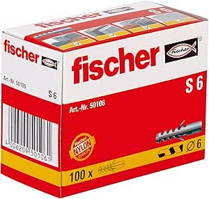 fischer 100 Tacos S 6 | Tacos de Nylon Universal para Tornillos por 3.02€