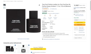 Tom Ford Ombre Leather 50ml por $3,300 | Oferta Amazon