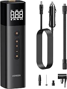 UGREEN Portable Digital Tyre Inflator 150 PSI 12V with Pressure Detection LED Light -