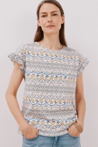 Camiseta básica de volante para Mujer Cortefiel por 3.99€