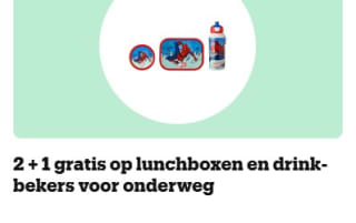 2+1 gratis op lunchboxen en bekers voor onderweg bij Bol.
