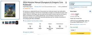 D&D 5.0 2024 Monster Manual voor €22,90 bij Amazon
