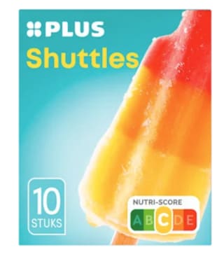 2+1 gratis op PLUS Shuttles ijsjes