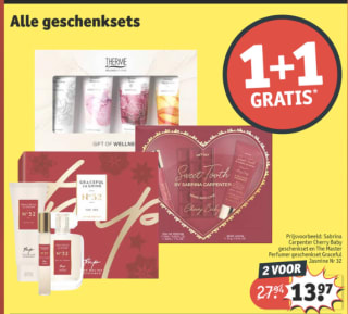 1+1 gratis op alle geschenksets bij Kruidvat