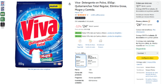 Viva Detergente en Polvo 850gr por $25 | Oferta Amazon