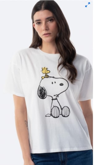 Camiseta de manga corta y cuello redondo de Mujer Snoopy de PEANUTS por 9.99€