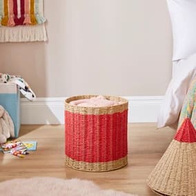 50% off Woven Baskets - Swan or Red Crayon Small Storage Basket / Whale or Green Cray