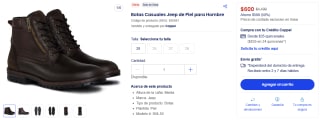 Botas Casuales Jeep de piel para hombre por $600 en Coppel