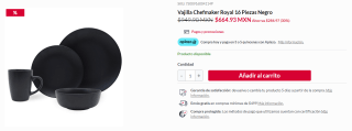Vajilla Chefmaker Royal 16 Piezas por $665 | DelSol