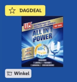 Gratis W5 Vaatwastabs All in One (60 stuks) bij Lidl