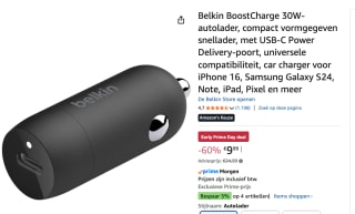 Auto oplader Belkin CCA004BTBK 30 W Zwart voor €9,99 bij Amazon