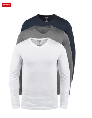 Pack de 3 T-shirt à manches longues SDBASIL V-NECK à 41,95€