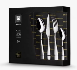 Bra Juego Cubertería Parma, 24 Piezas, Diseño Elegante, Acero Inoxidable por 27,39€