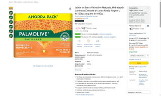 Jabón Palmolive Naturals Pack de 4 por $43 | Oferta Amazon