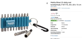 Makita P-81175 22-delige professionele bitset voor €7,31 bij Amazon