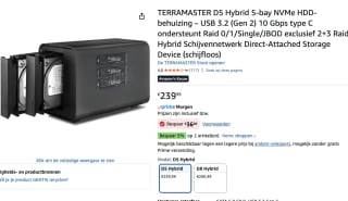 TERRAMASTER D5 Hybrid 5-bay NVMe HDD-behuizing – USB 3.2 (Gen 2) 10 Gbps