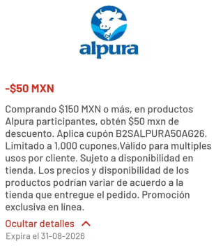 Leche Alpura Clásica Entera 1.5 L por $95 en Soriana