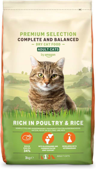 3 Kg by Amazon Alimento seco Completo Gatos Adultos, Rico en Pollo y arroz por 7.86€