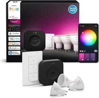 Philips Hue White and Color Starter Pack GU10 3-pack + Bridge Pro + dimmer voor €147