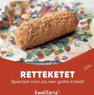 Gratis Kroket en 25% korting op een vega product bij Kwalitaria