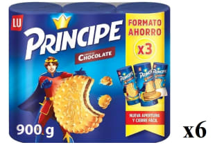 6 Paquetes de Príncipe Original - Galletas de Chocolate con Leche - 3 x 300g a 18.5€