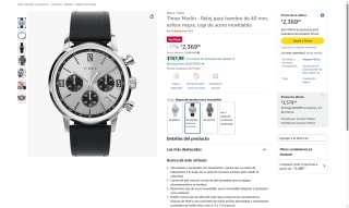 Reloj Timex Marlin 40mm Cronógrafo por $2,369 | Amazon