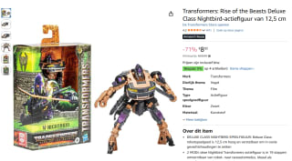 Transformers Rise of the Beasts Deluxe Class Nightbird-actiefiguur 12,5 cm voor €8,83
