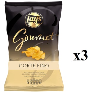 3 Bolsas de 150g de Lay's Gourmet, Patatas fritas de corte fino por 4.57€