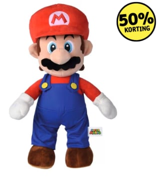 Super Mario Pluchen Mario Knuffel 50cm voor €12,49 bij Kruidvat