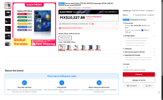 Nubia Z70 Ultra 6.85" 256GB por $8,414 | AliExpress (DiDi)