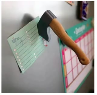 Mini cuchillo imán nevera hacha 3D por 2.67€