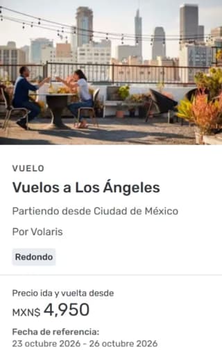 Viajes Ciudad de México Los Ángeles y más | Oferta Liverpool
